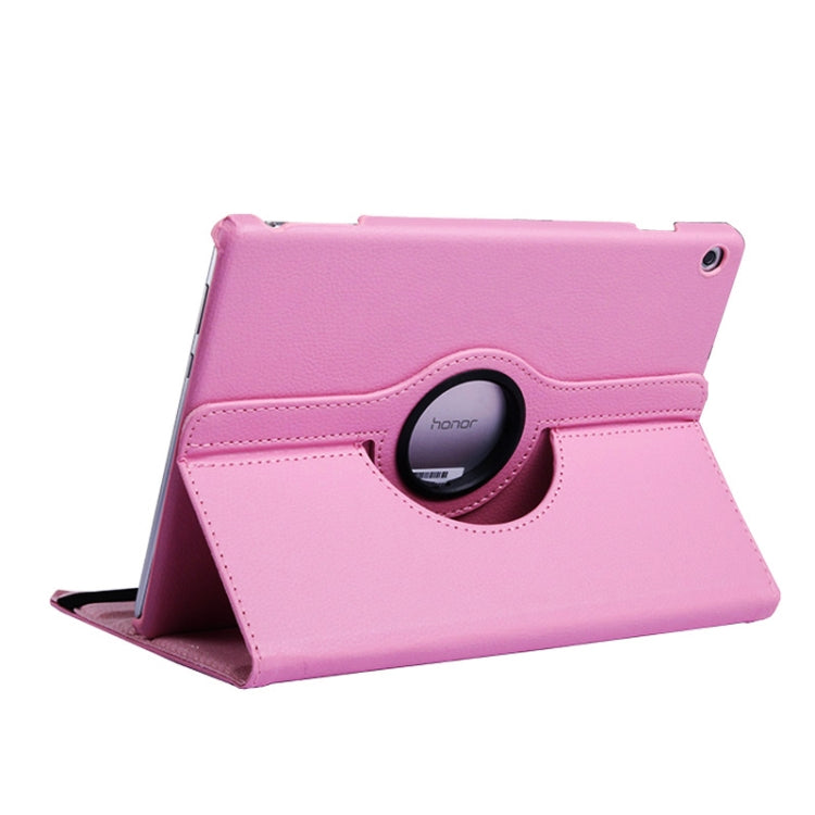 Litchi Texture Horizontal Flip 360 Degrees Rotation Leather Case for Huawei MediaPad T5 10.1, with Holder