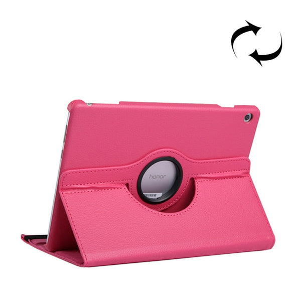 Litchi Texture Horizontal Flip 360 Degrees Rotation Leather Case for Huawei MediaPad T5 10.1, with Holder