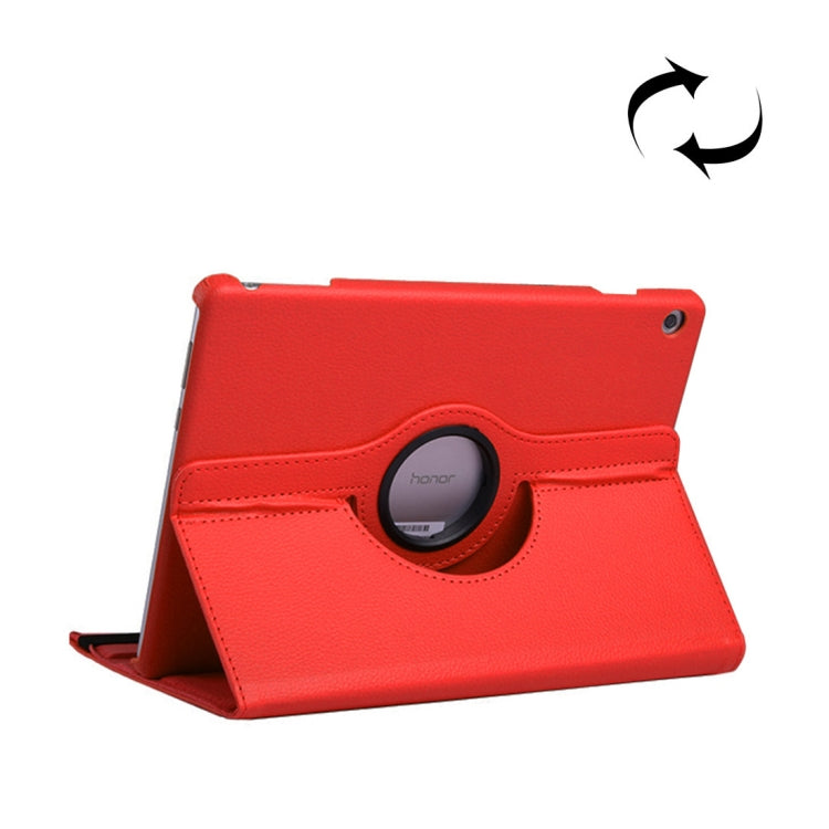 Litchi Texture Horizontal Flip 360 Degrees Rotation Leather Case for Huawei MediaPad T5 10.1, with Holder