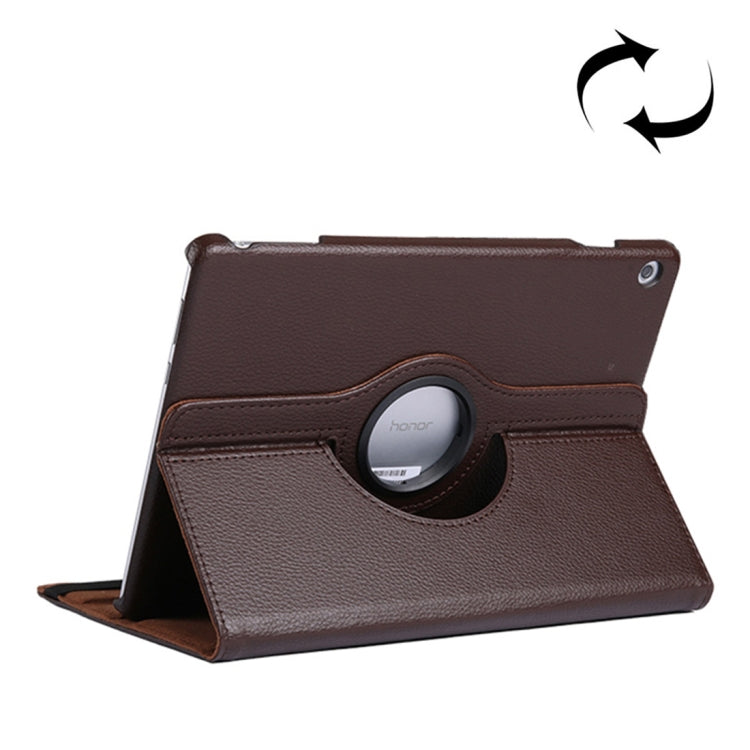 Litchi Texture Horizontal Flip 360 Degrees Rotation Leather Case for Huawei MediaPad T5 10.1, with Holder
