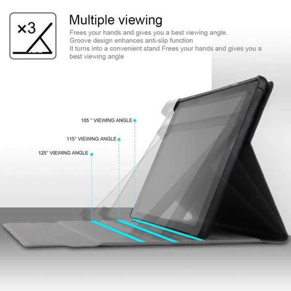 AM10 2 in 1 Removable Bluetooth Keyboard + Protective Leather Tablet Case with Holder for Lenovo M10 FHD Plus 10.3 inch