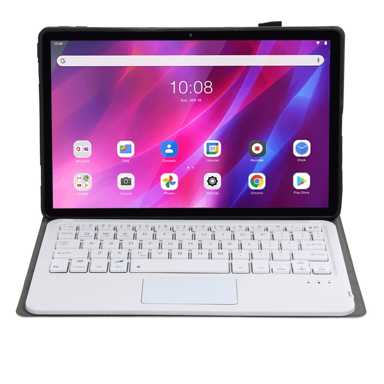 AK10-A 2 in 1 Detachable Bluetooth Keyboard + Lambskin Texture TPU Protective Leather Tablet Case with Touchpad & Holder for Lenovo Qitian K10 TB-X6C6X
