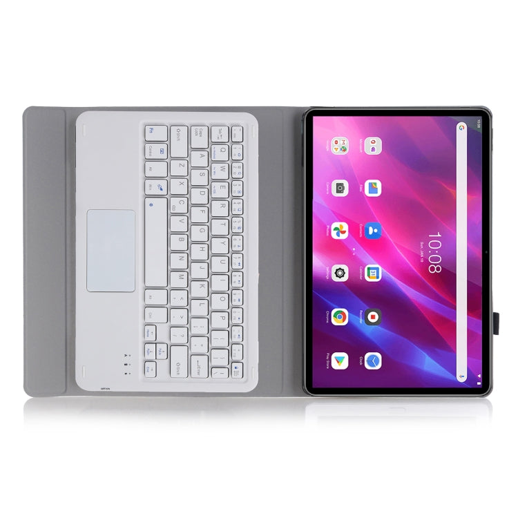 AK10-A 2 in 1 Detachable Bluetooth Keyboard + Lambskin Texture TPU Protective Leather Tablet Case with Touchpad & Holder for Lenovo Qitian K10 TB-X6C6X