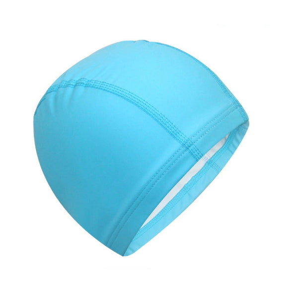 Adult Waterproof PU Coating Stretchy Swimming Cap Keep Long Hair Dry Ear Protection Swim Cap, PU Swim Cap (Black), PU Swim Cap (Blue), PU Swim Cap (Silver), PU Swim Cap (Baby Blue), PU Swim Cap (Pink)