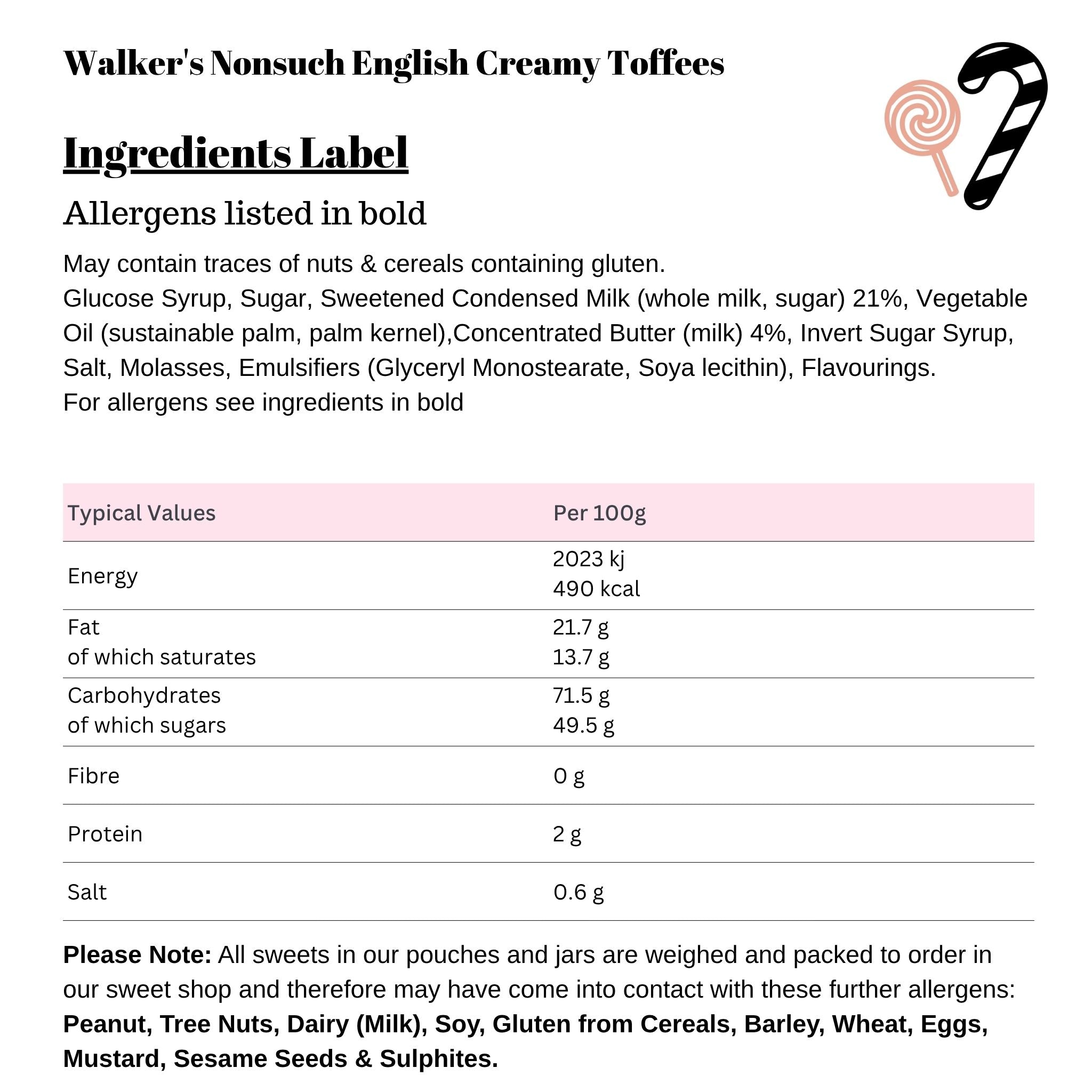 Walker's Nonsuch English Creamy Toffees