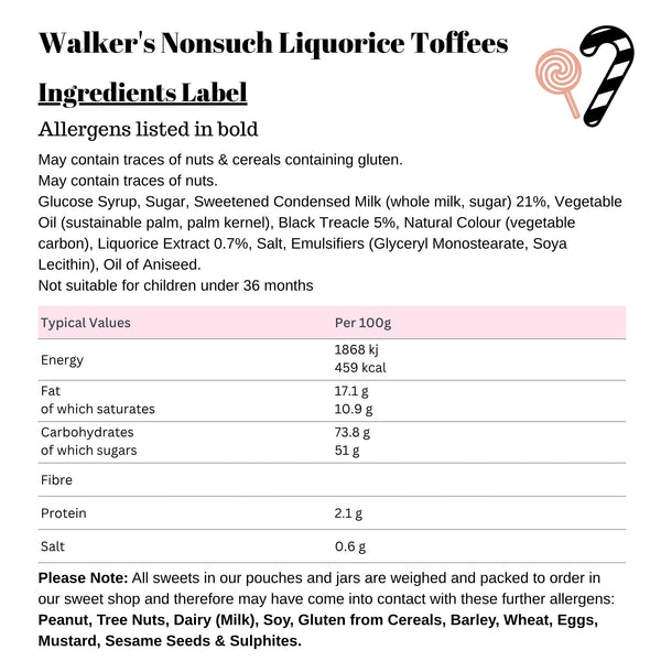 Walker's Nonsuch Liquorice Toffees