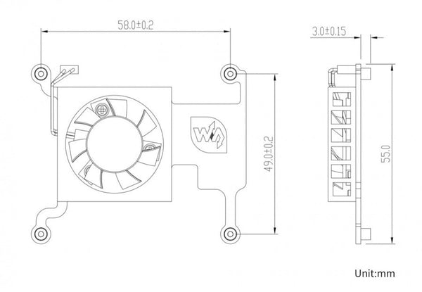 Waveshare PI-FAN-3007-B (with GPIO)