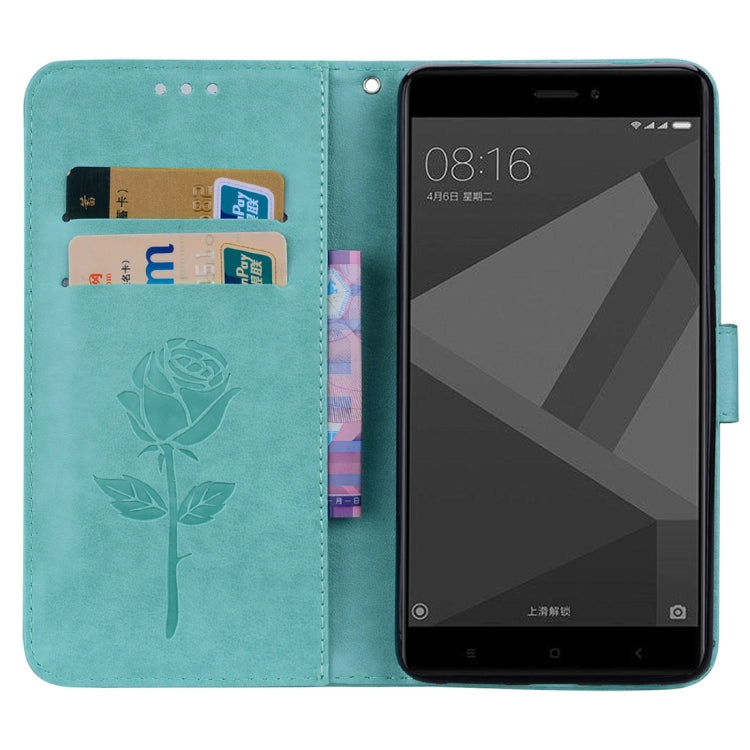 For Xiaomi Redmi Note 4X Roses Pressed Flowers Pattern Flip Leather Case with Holder & Card Slots & Wallet
