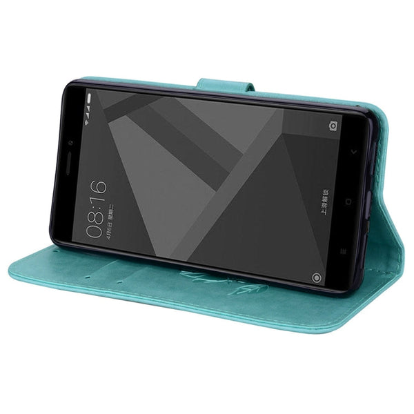 For Xiaomi Redmi Note 4X Roses Pressed Flowers Pattern Flip Leather Case with Holder & Card Slots & Wallet