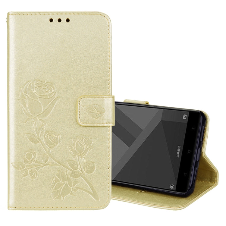 For Xiaomi Redmi Note 4X Roses Pressed Flowers Pattern Flip Leather Case with Holder & Card Slots & Wallet