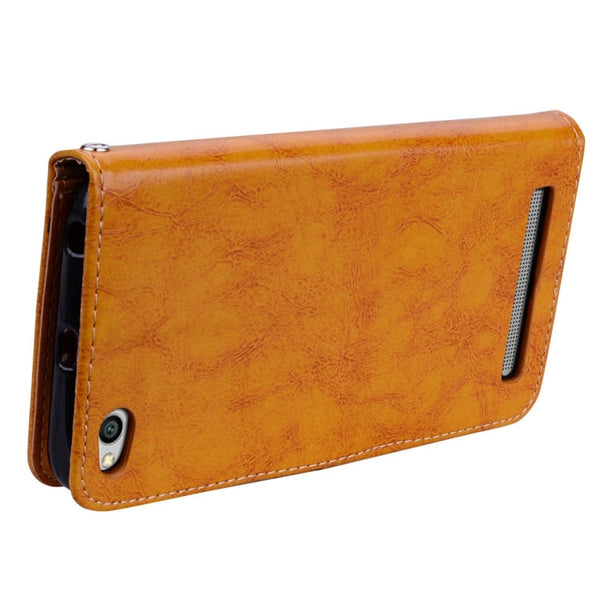 For Xiaomi  Redmi 5A Business Style Oil Wax Texture Horizontal Flip Leather Case with Holder & Card Slots & Wallet & Lanyard