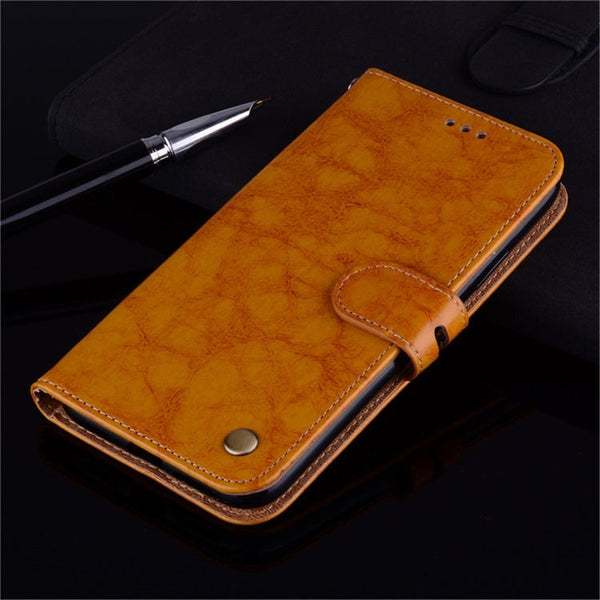 For Xiaomi  Redmi 5A Business Style Oil Wax Texture Horizontal Flip Leather Case with Holder & Card Slots & Wallet & Lanyard
