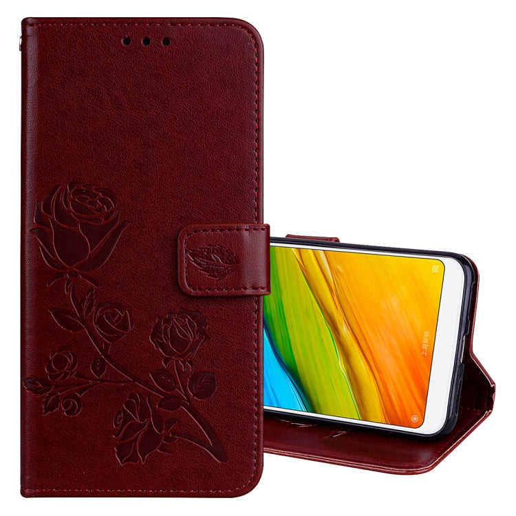 For Xiaomi Redmi 5 Rose Embossed Horizontal Flip Environmental PU Leather Case with Holder & Card Slots & Wallet