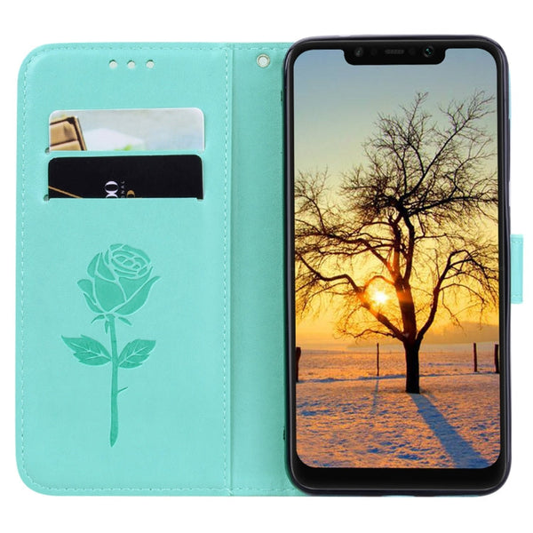 Rose Embossed Horizontal Flip PU Leather Case for Xiaomi Pocophone F1 , with Holder & Card Slots & Wallet