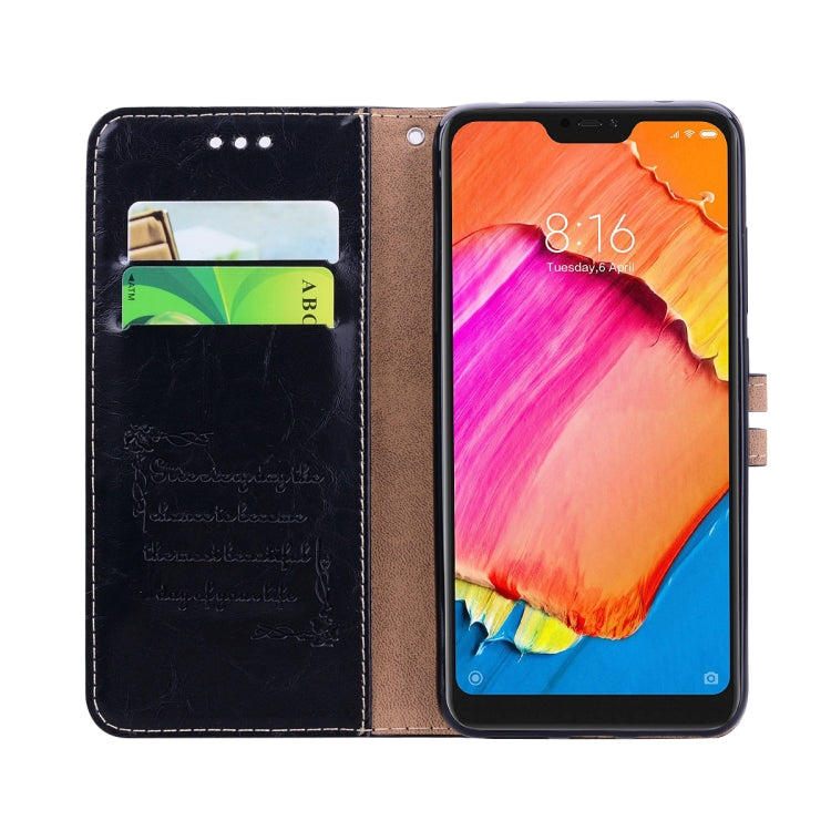 Business Style Oil Wax Texture Horizontal Flip Leather Case for Xiaomi Redmi Note 6 Pro, with Holder & Card Slots & Wallet