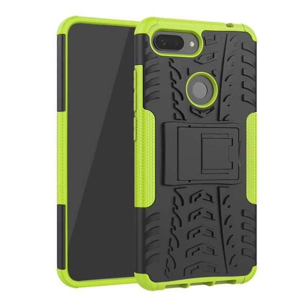 Shockproof  PC + TPU Tire Pattern Case for Xiaomi Mi 8 Lite, with Holder, For Xiaomi Mi 8 Lite