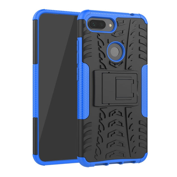 Shockproof  PC + TPU Tire Pattern Case for Xiaomi Mi 8 Lite, with Holder, For Xiaomi Mi 8 Lite