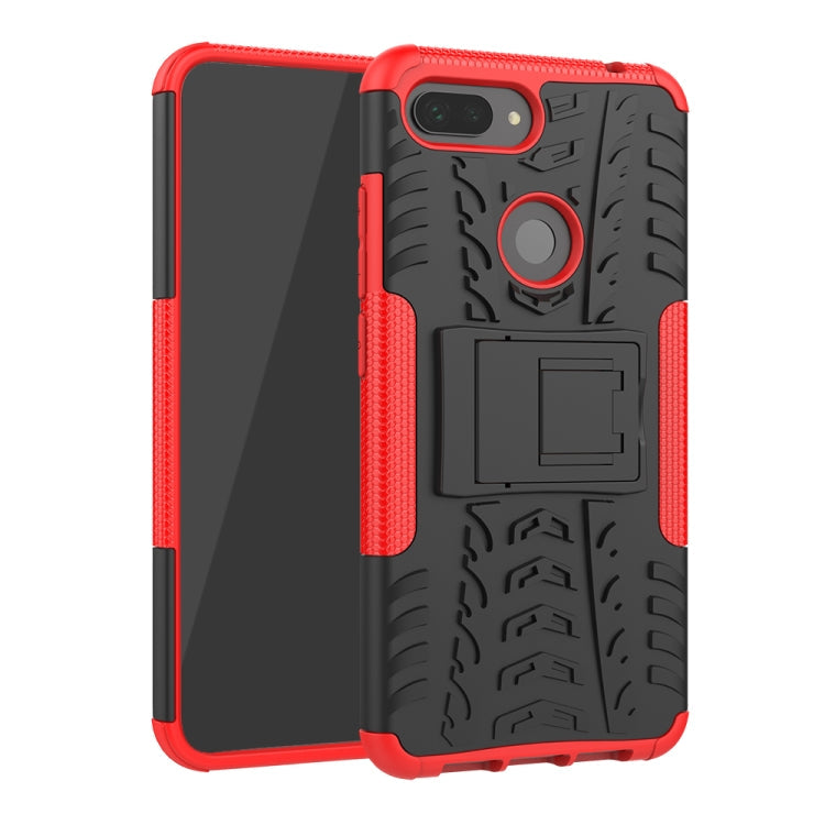 Shockproof  PC + TPU Tire Pattern Case for Xiaomi Mi 8 Lite, with Holder, For Xiaomi Mi 8 Lite