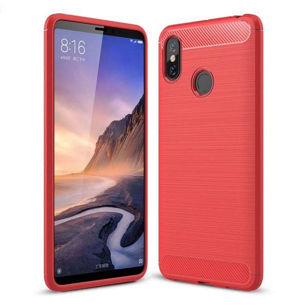 Brushed Texture Carbon Fiber Shockproof TPU Case for Xiaomi Mi Max 3, For Xiaomi Mi Max 3