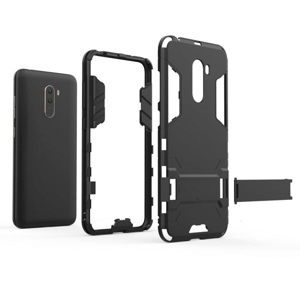 Shockproof PC + TPU  Case for Xiaomi Pocophone F1, with Holder, Xiaomi Pocophone F1
