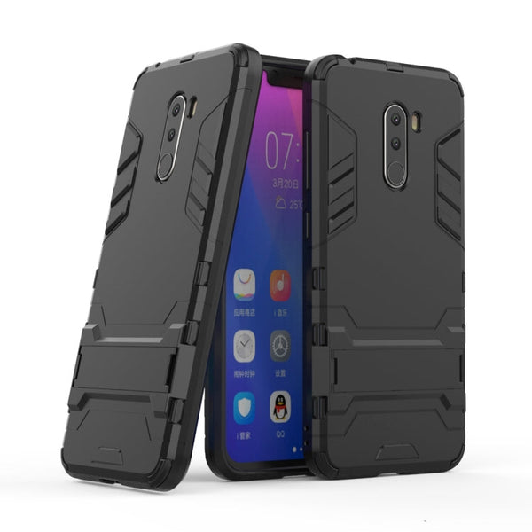 Shockproof PC + TPU  Case for Xiaomi Pocophone F1, with Holder, Xiaomi Pocophone F1