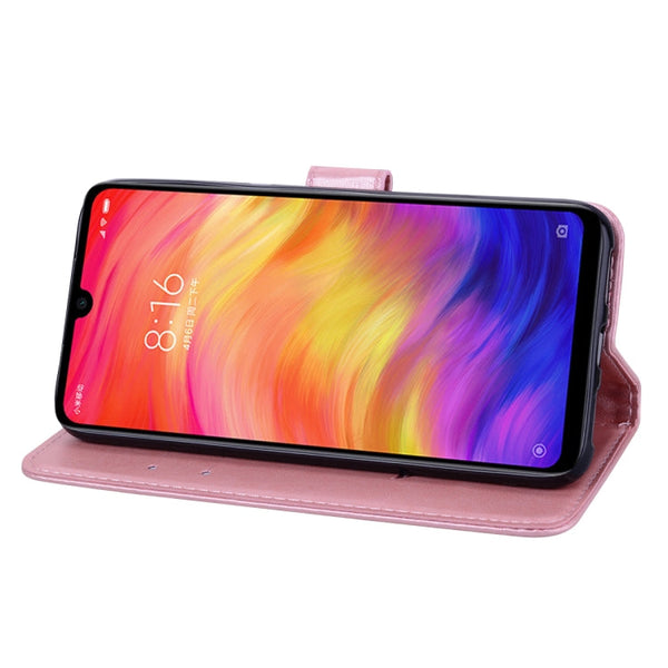 Rose Embossed Horizontal Flip PU Leather Case for Xiaomi Redmi Note 7, with Holder & Card Slots & Wallet