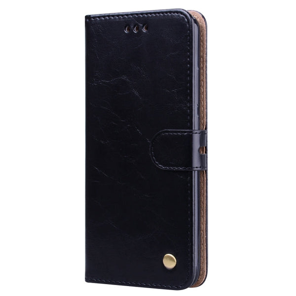 Business Style Oil Wax Texture Horizontal Flip Leather Case for Xiaomi Redmi Note7, with Holder & Card Slots & Wallet