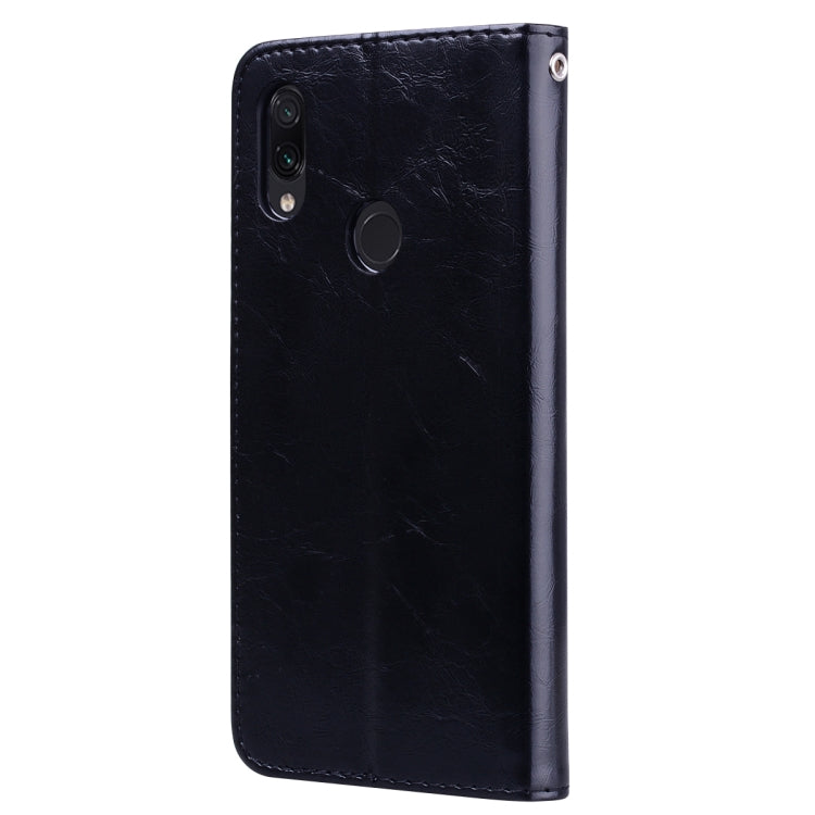 Business Style Oil Wax Texture Horizontal Flip Leather Case for Xiaomi Redmi Note7, with Holder & Card Slots & Wallet