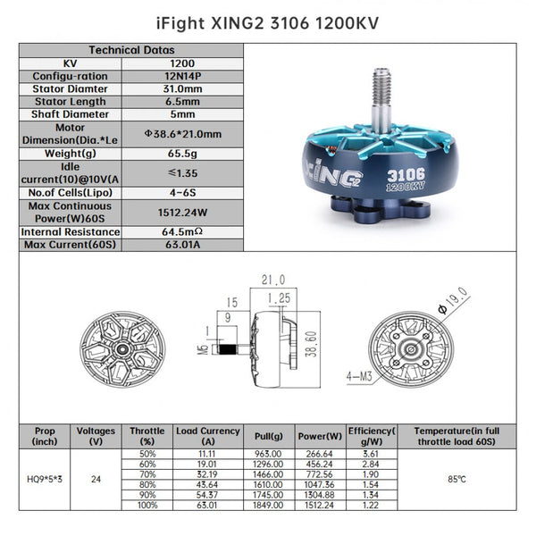 iFlight XING2 3106 FPV Unibell Motor 1200kV / 1500kV