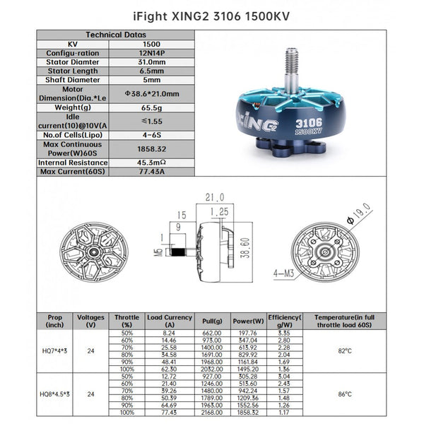 iFlight XING2 3106 FPV Unibell Motor 1200kV / 1500kV