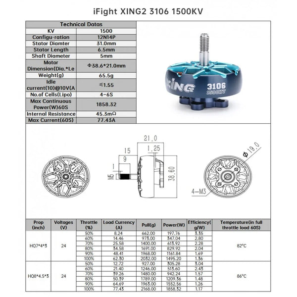 iFlight XING2 3106 FPV Unibell Motor 1200kV / 1500kV