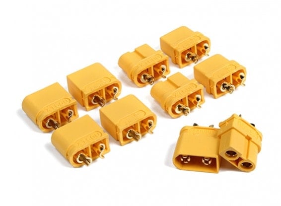 XT60 Connectors Yellow/Black (Pack of 10)
