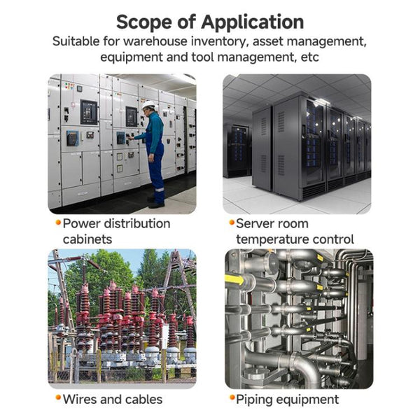 4-Channel UHF RFID Reader Writer with Antenna, MODBUS Passive Temperature Sensor Reader for Electric Power Monitoring