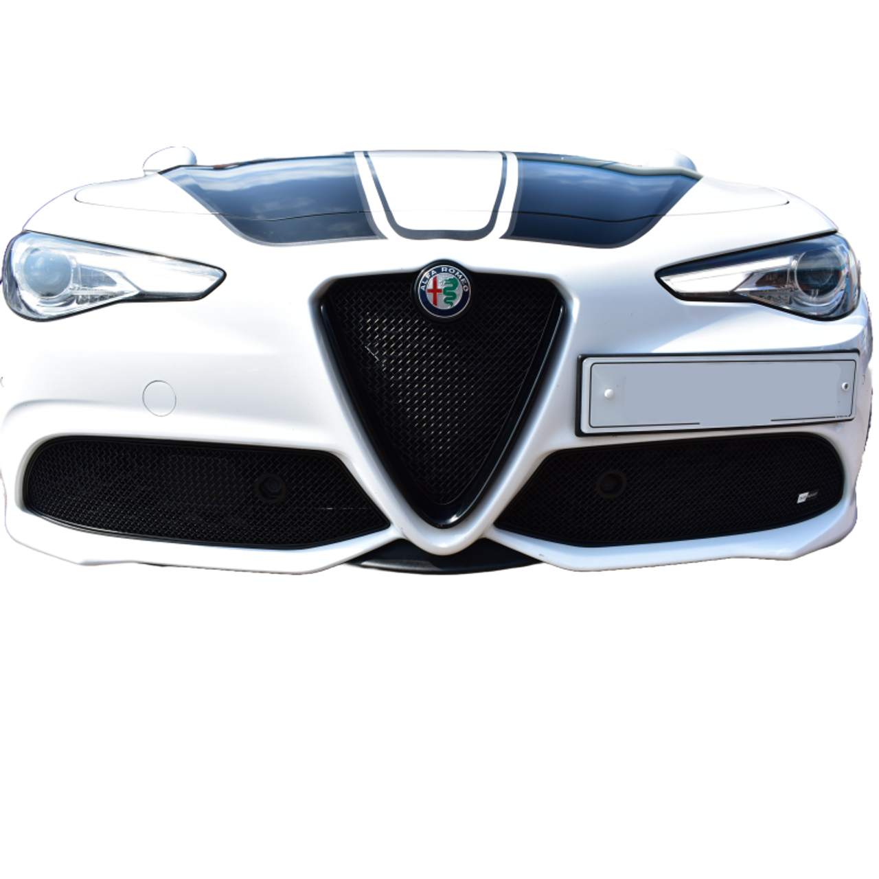 Zunsport Stainless Wire Mesh Black Grille - Alfa Romeo Guilia 16-23 - Front Grille Set - Part Number: ZAR102316P Black Finish