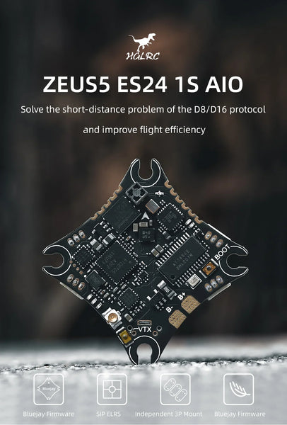 HGLRC Zeus5 ES24 ELRS AIO VTX F411 Flight Controller 5A BL_S 5in1 ESC