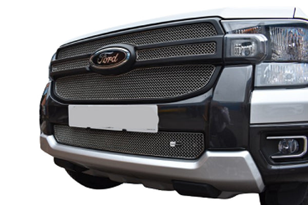 Zunsport Front Bumper Stainless Wire Mesh Black Grille - Ford Ranger Tremor P703 - Front Grille Set - Part Number: ZCR45304B Black Finish