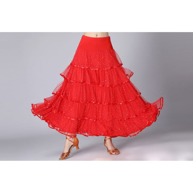 Sequin Swing Modern Dance Long Skirt Competition Costume