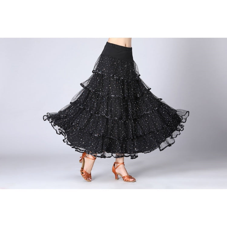 Sequin Swing Modern Dance Long Skirt Competition Costume