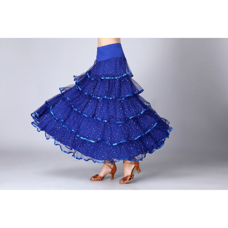 Sequin Swing Modern Dance Long Skirt Competition Costume