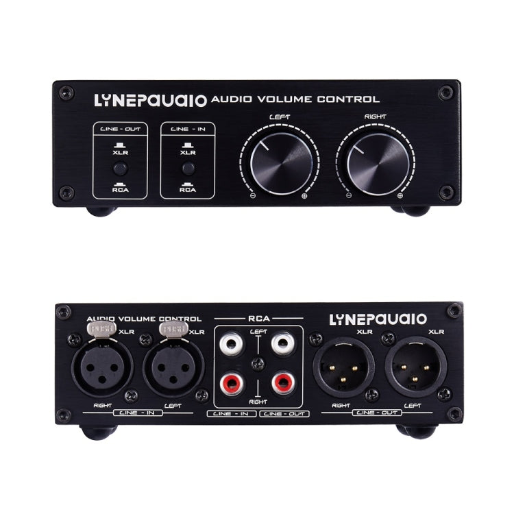 LINEPAUDIO A977 2 In 2 Out Switcher Full-balance Passive Preamp Active Speaker Double Sound Source Volume Controller, A977