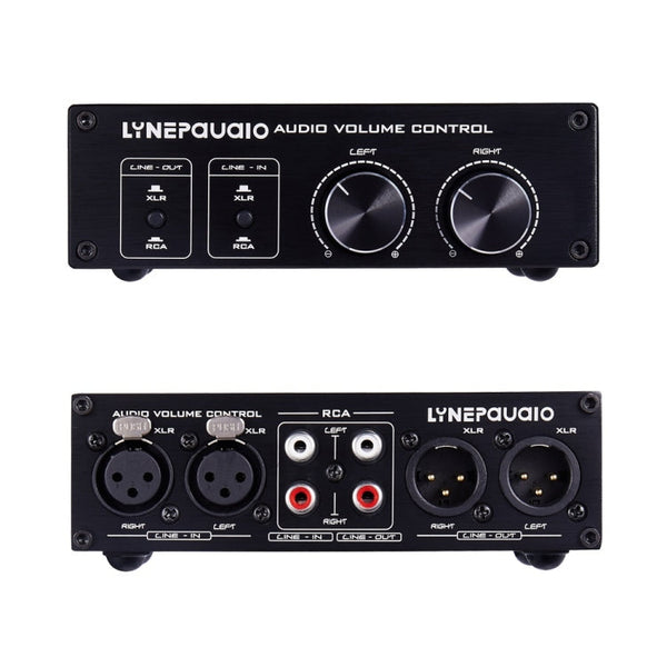 LINEPAUDIO A977 2 In 2 Out Switcher Full-balance Passive Preamp Active Speaker Double Sound Source Volume Controller, A977