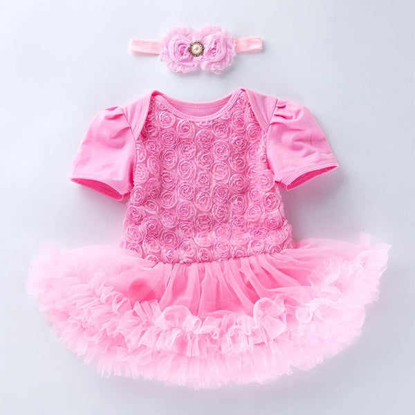 Compound Rose Dress Two-piece Baby Romper Tutu Skirt