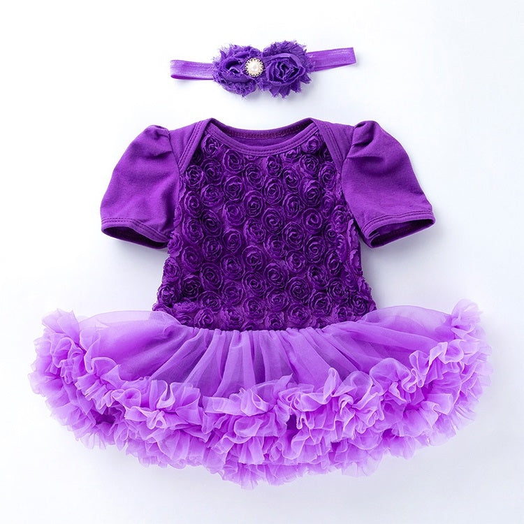 Compound Rose Dress Two-piece Baby Romper Tutu Skirt