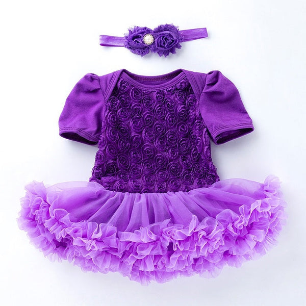 Compound Rose Dress Two-piece Baby Romper Tutu Skirt