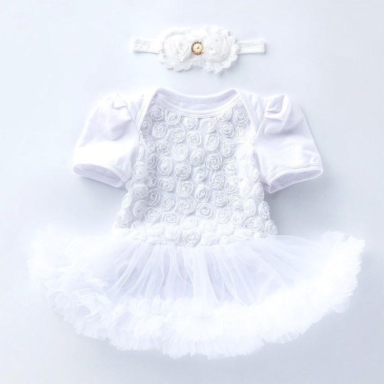 Compound Rose Dress Two-piece Baby Romper Tutu Skirt