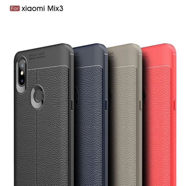 Litchi Texture TPU Shockproof Case For Xiaomi Mix 3