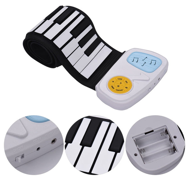 49-key Hand Roll Silicone Children Electronic Piano