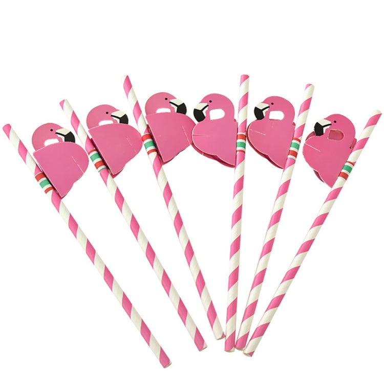 50 PCS 3D Flamingo Jungle Paper Straws Party Decorations Cocktail Straw (Pink), Cocktail Straw (Flamingo Pink), Cocktail Straw