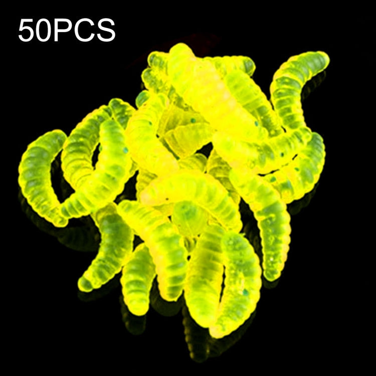 HENGJIA SO106 50 PCS 20mm Simulation Bread Bait Worms Crescent Soft Bait Horseback Fish Worm Bait Fishing Gear