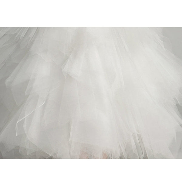 Sleeveless Short Front and Long Back Lace Princess Dress Pettiskirt Performance Formal Dress for Girls